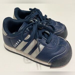 Adidas Samoa Kids Navy and Silver Sneakers